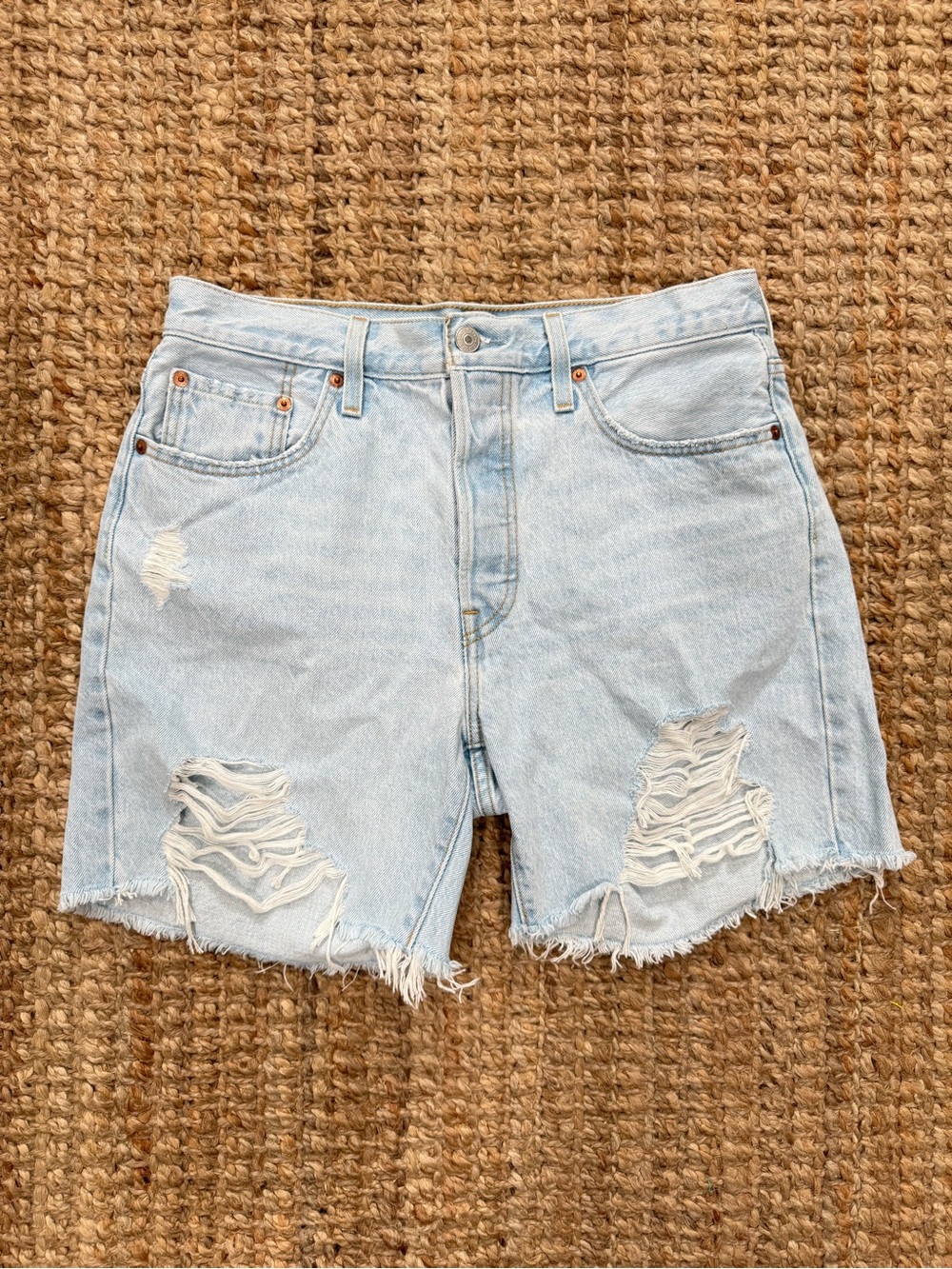Levi’s Light Blue Distressed Women's Denim Shorts